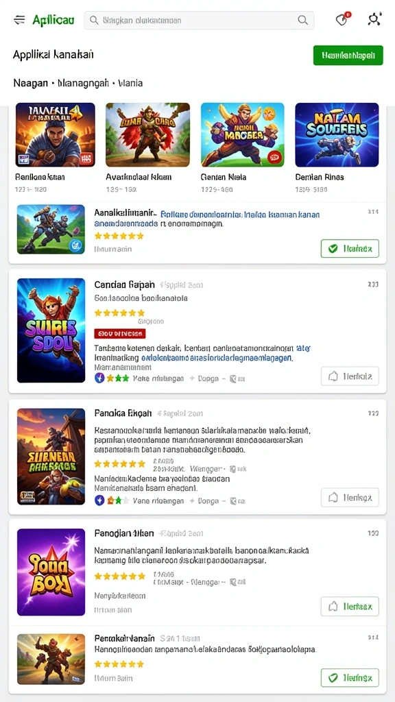 Leaderboards yang menunjukkan posisi pemain terbaik.
