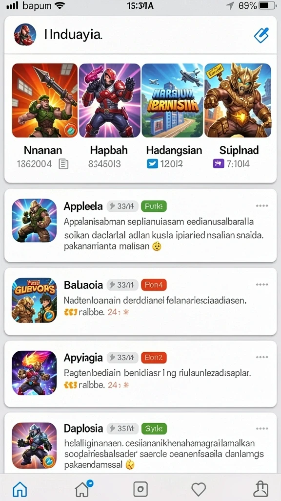 Tampilan menu utama yang menarik dan mudah digunakan.