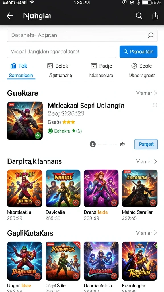 Tampilan awal yang menarik dengan petualangan epik.