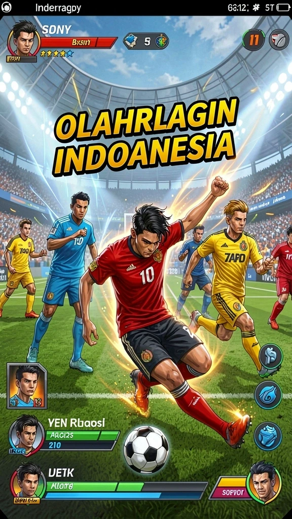 Layar utama dengan karakter heroik yang siap beraksi.