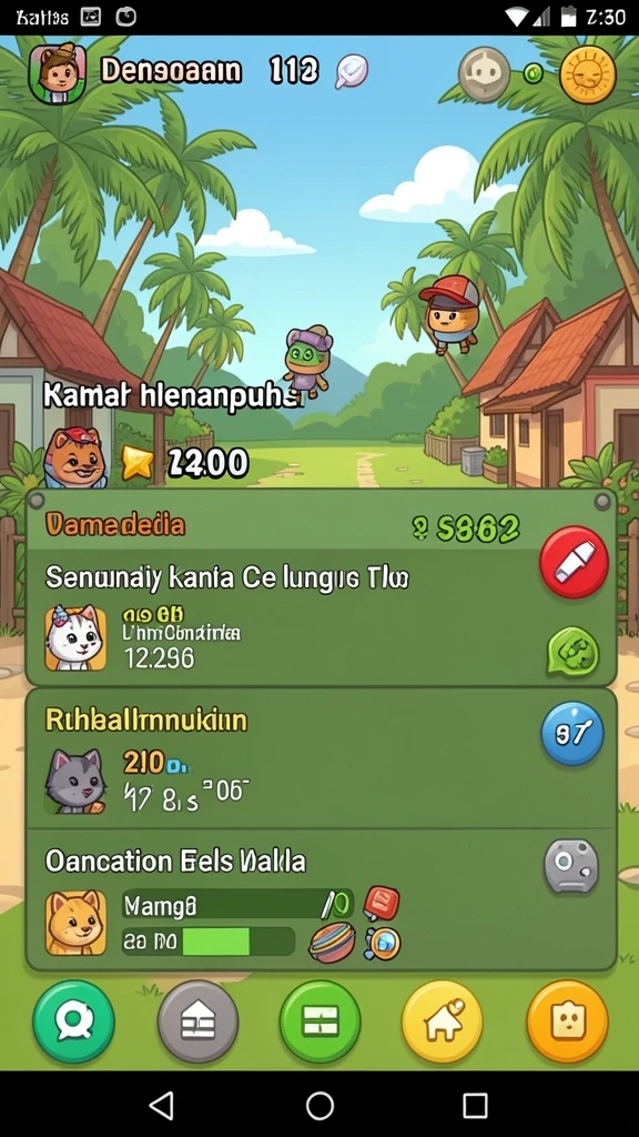 Pengguna sedang menjalani pertempuran seru dalam game.