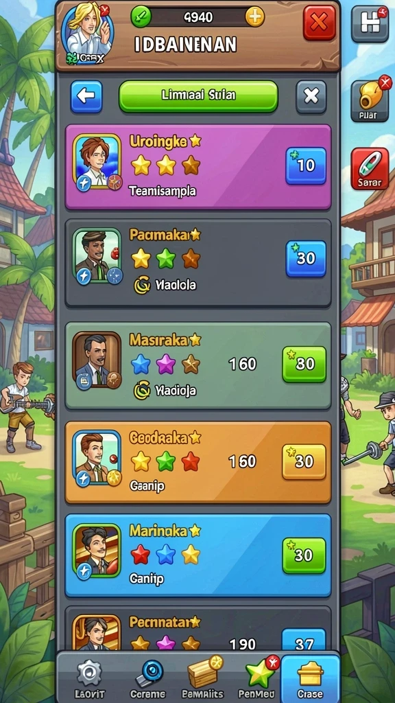 Fitur leaderboard yang menunjukkan peringkat pemain.